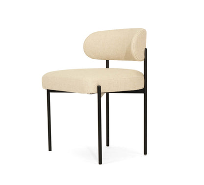 Modern Metal Linen Rust Fabric Dining Chair | Linen