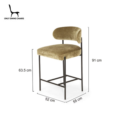 Modern Metal Ivy Fabric Bar Stools | Ivy