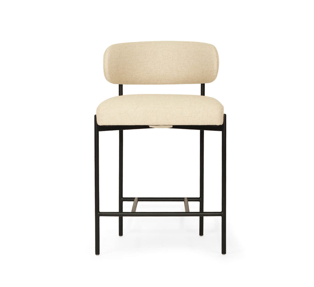 Tiberius | Modern Metal Linen Rust Ivy Fabric Bar Stools