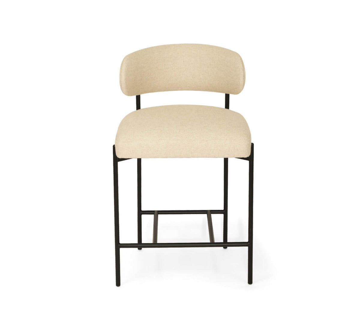 Tiberius | Modern Metal Linen Rust Ivy Fabric Bar Stools
