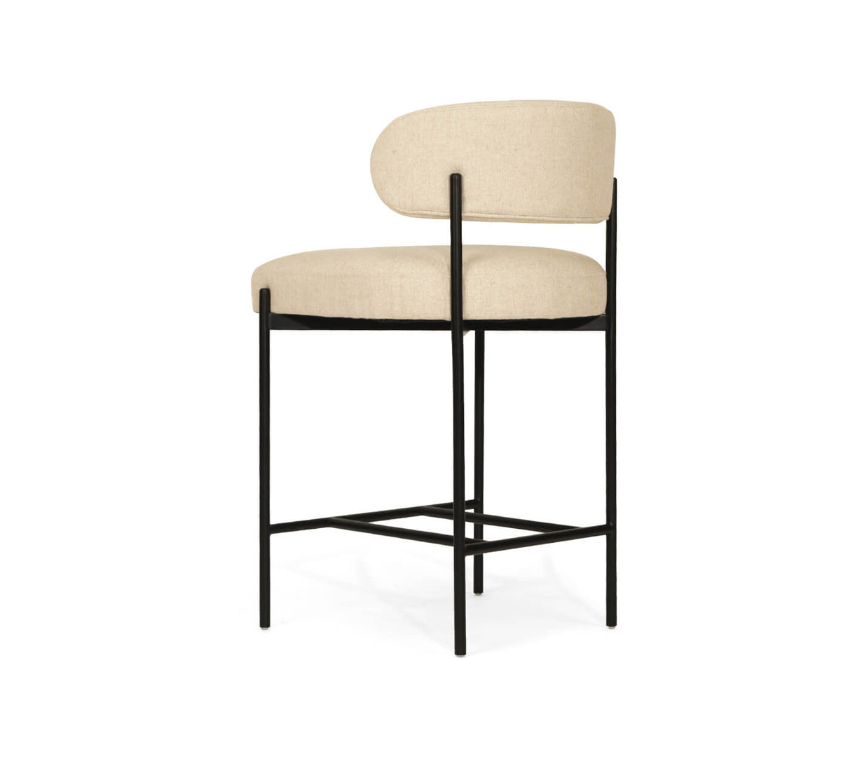 Tiberius | Modern Metal Linen Rust Ivy Fabric Bar Stools