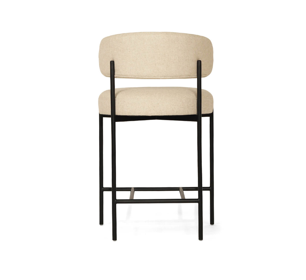 Modern Metal Linen Fabric Bar Stools | Linen
