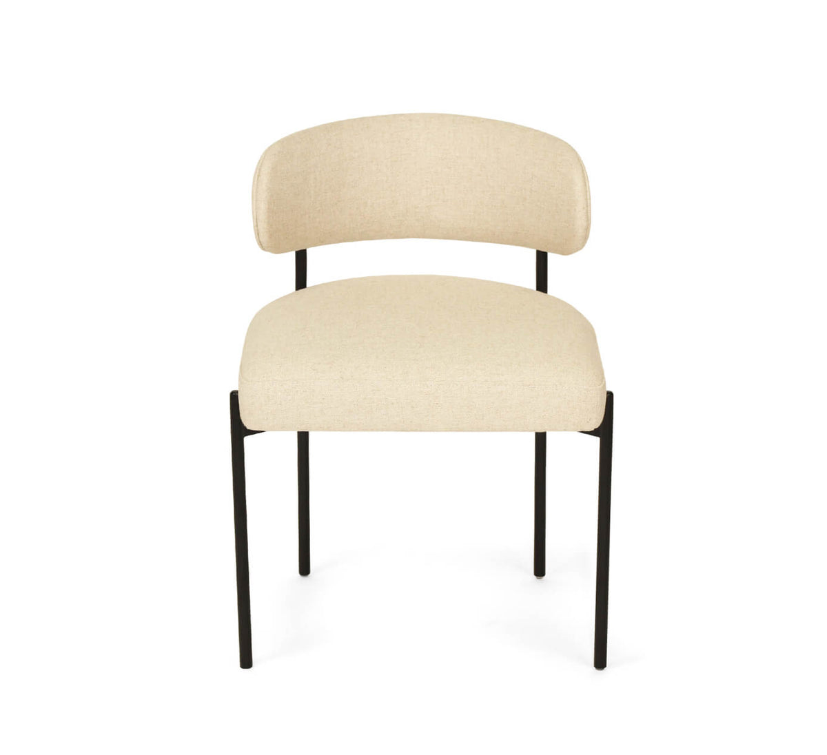 Modern Metal Linen Rust Fabric Dining Chair | Linen