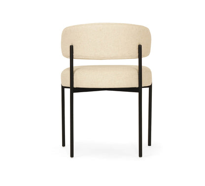 Modern Metal Linen Rust Fabric Dining Chair | Linen