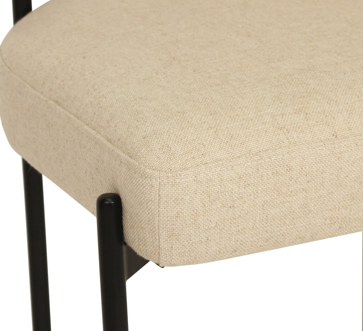 Modern Metal Linen Rust Fabric Dining Chair | Linen