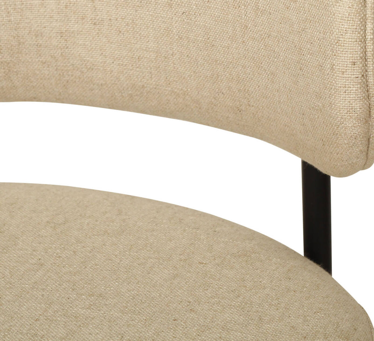 Modern Metal Linen Rust Fabric Dining Chair | Linen
