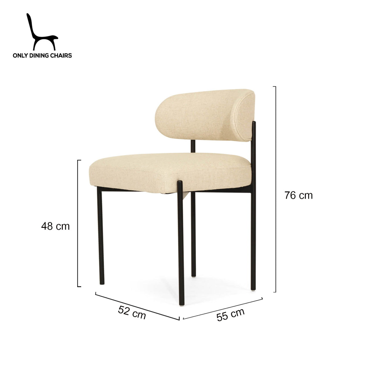 Tiberius | Modern Metal Linen Fabric Rust Velvet Dining Chair