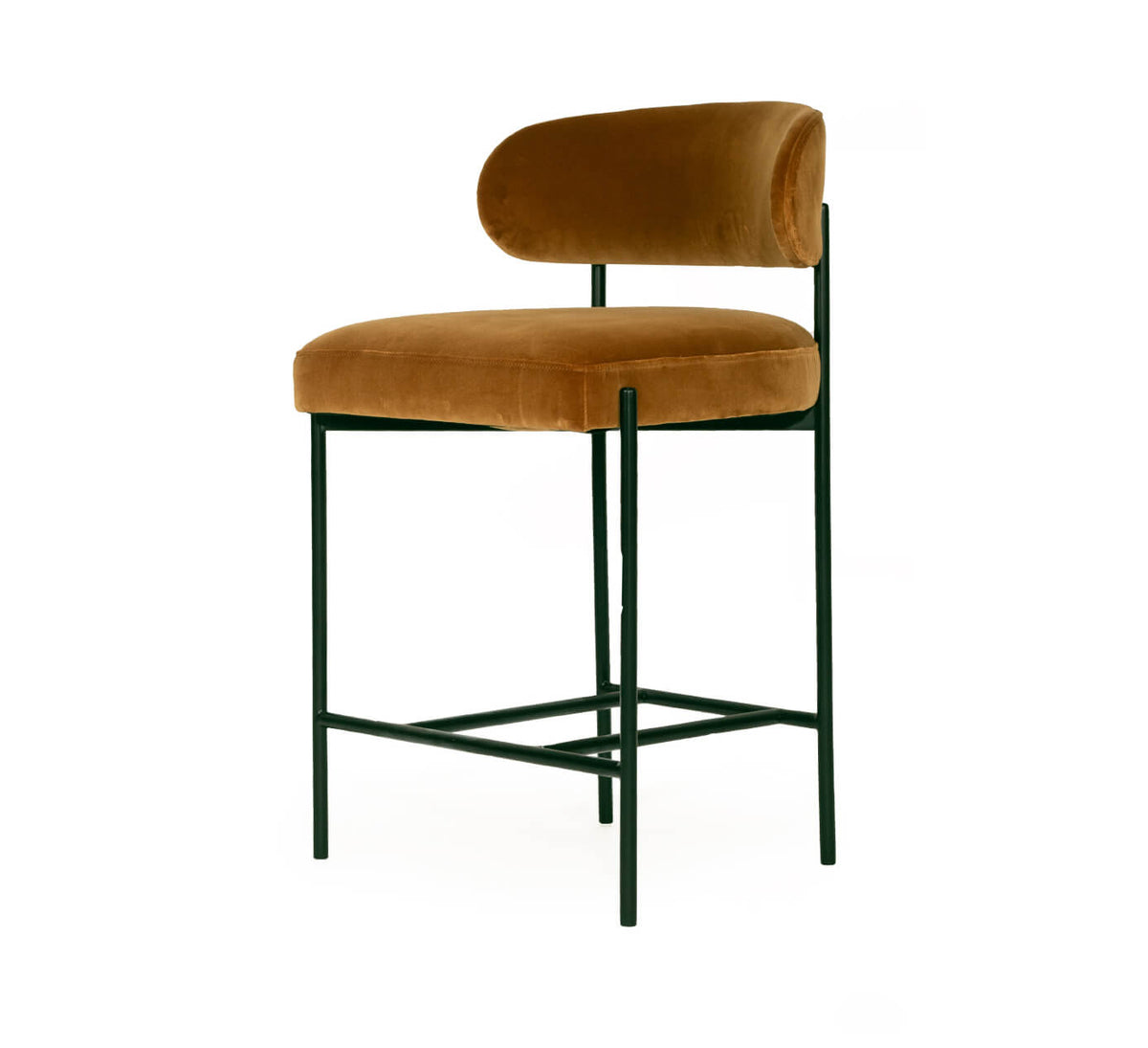 Modern Metal Rust Fabric Bar Stools | Rust