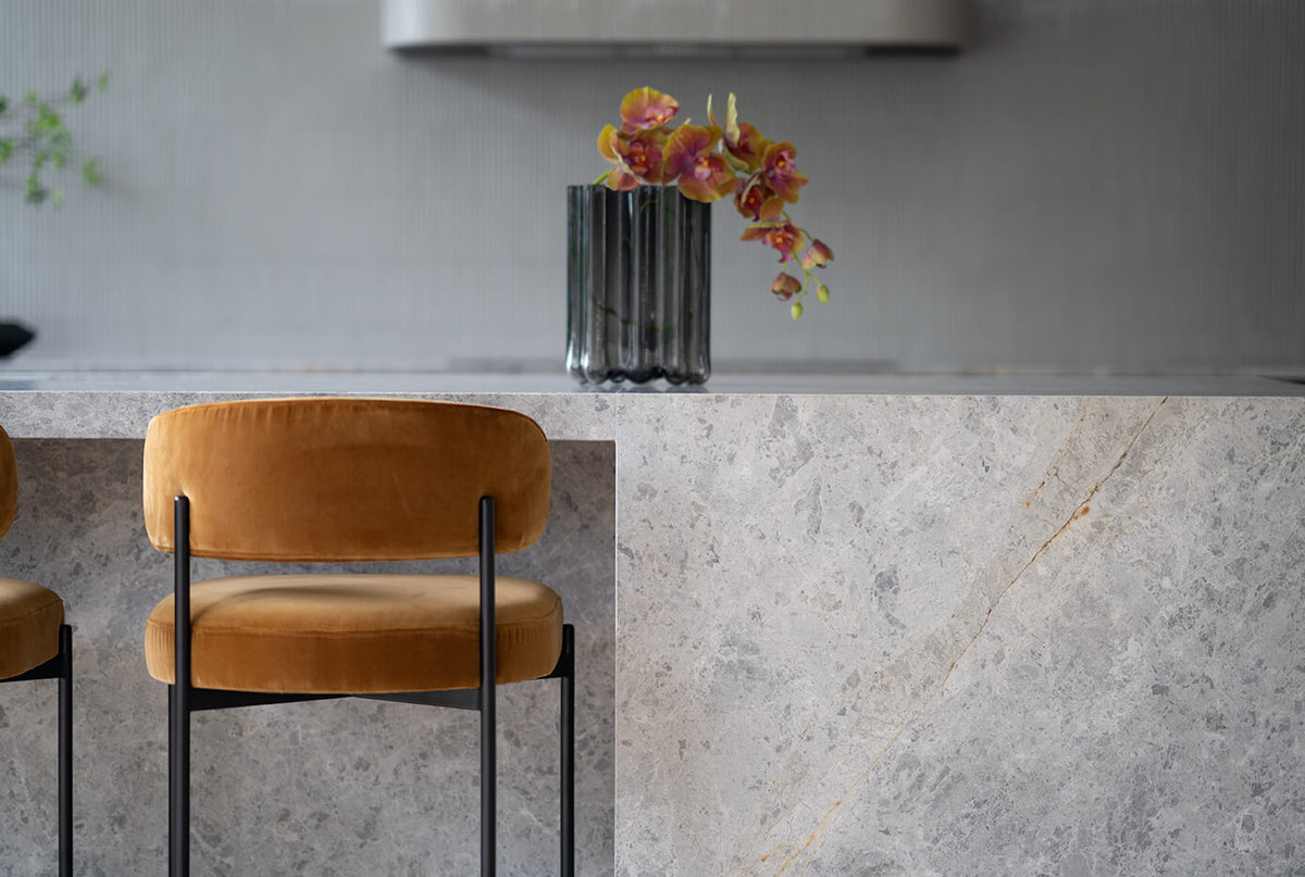 Modern Metal Rust Fabric Bar Stools | Rust