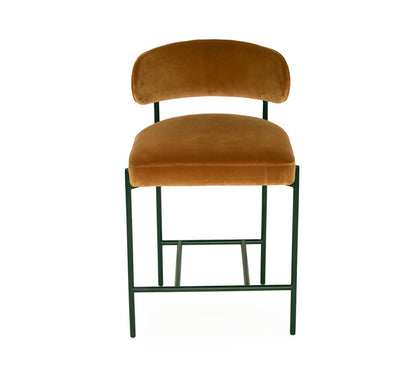 Modern Metal Rust Fabric Bar Stools | Rust
