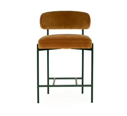Modern Metal Rust Fabric Bar Stools | Rust