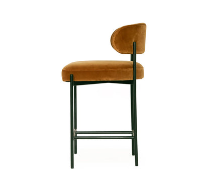 Modern Metal Rust Fabric Bar Stools | Rust