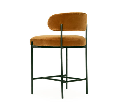 Modern Metal Rust Fabric Bar Stools | Rust