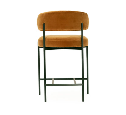 Modern Metal Rust Fabric Bar Stools | Rust