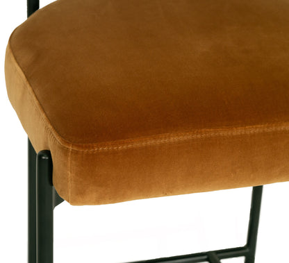 Modern Metal Rust Fabric Bar Stools | Rust