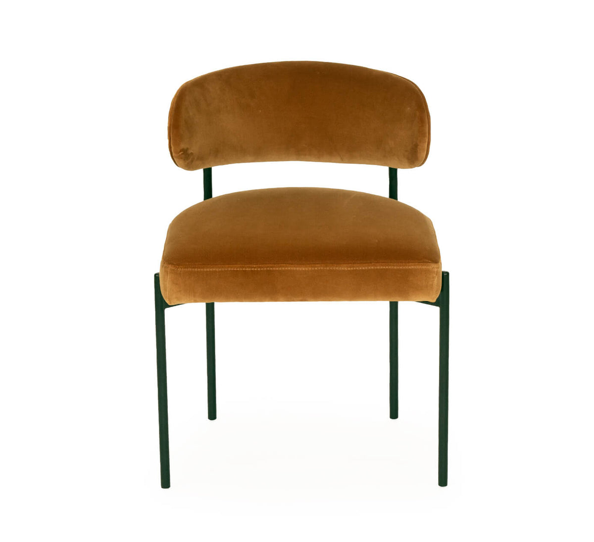 Tiberius | Modern Metal Linen Fabric Rust Velvet Dining Chair