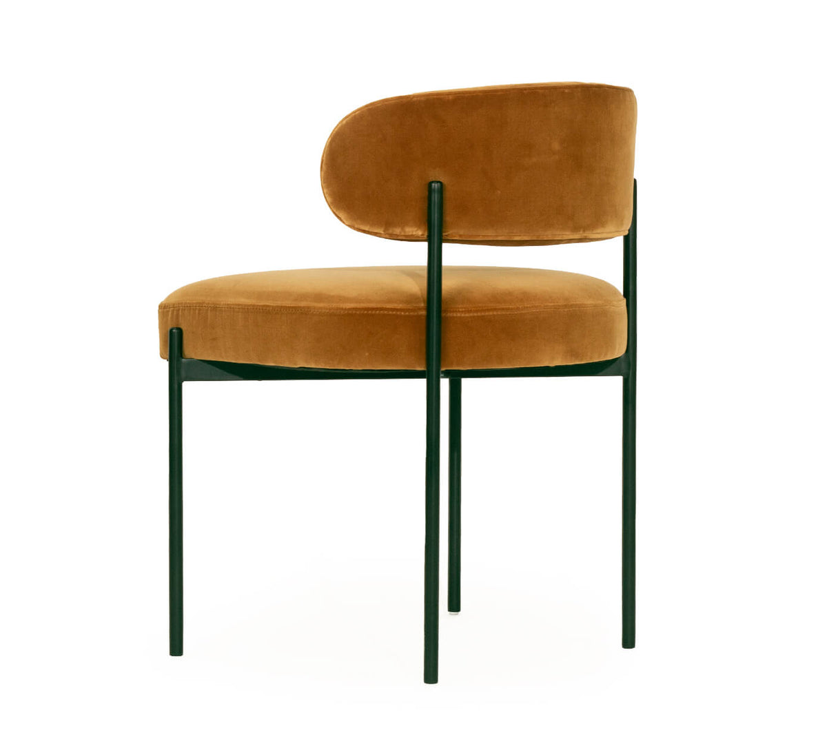 Modern Metal Linen Rust Fabric Dining Chair | Rust