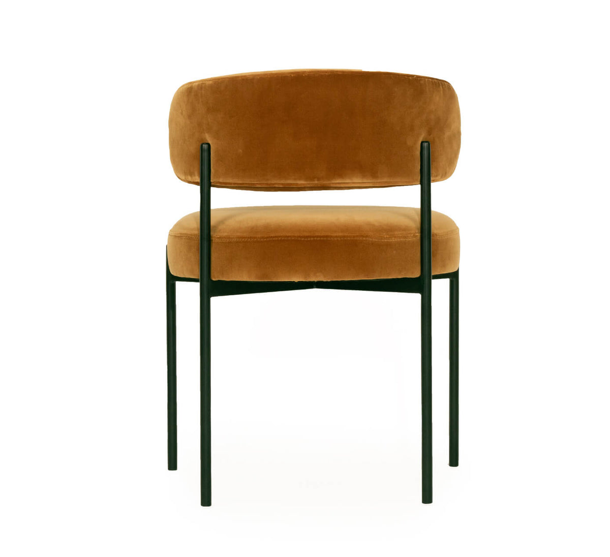 Modern Metal Linen Rust Fabric Dining Chair | Rust