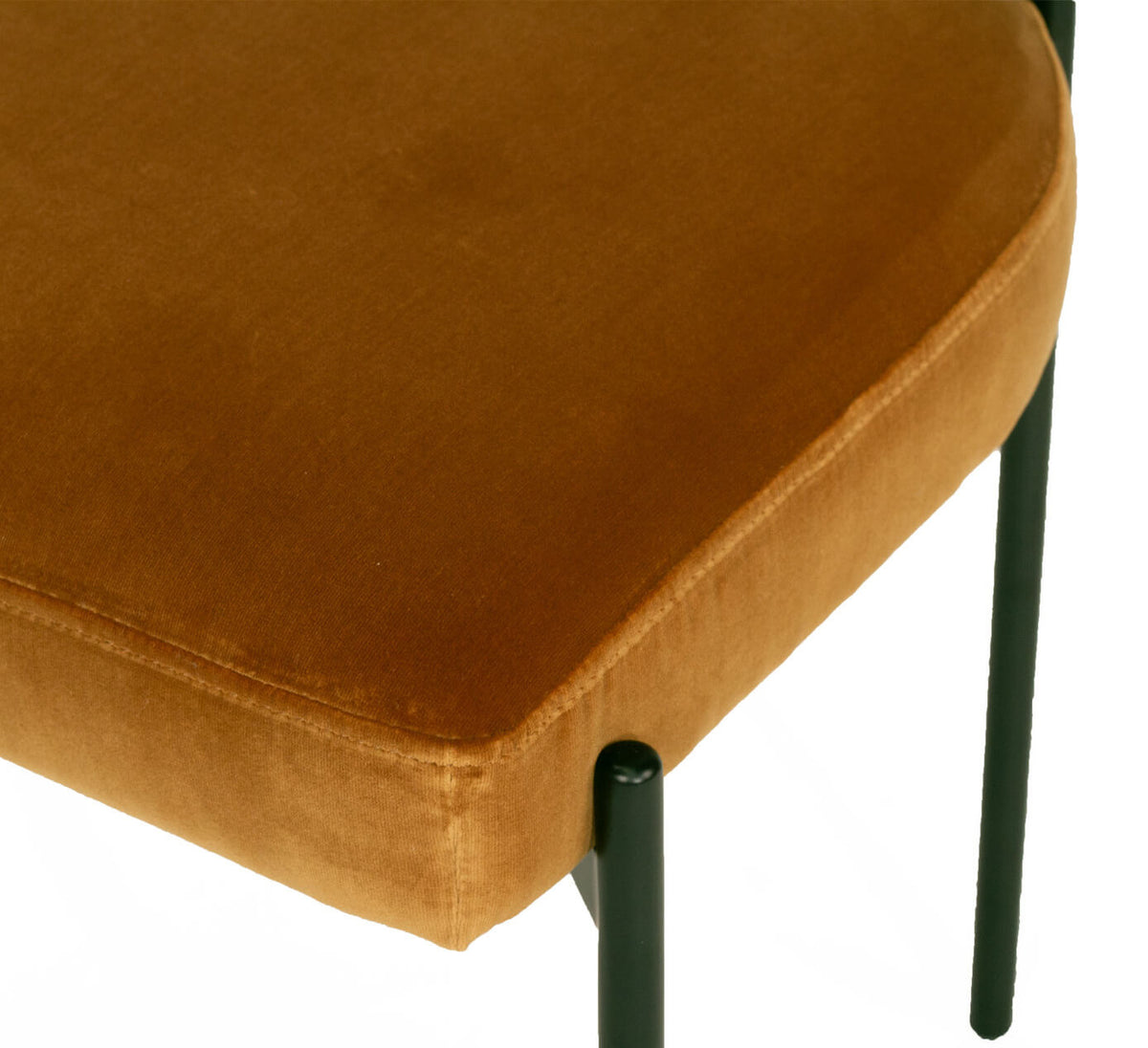 Modern Metal Linen Rust Fabric Dining Chair | Rust