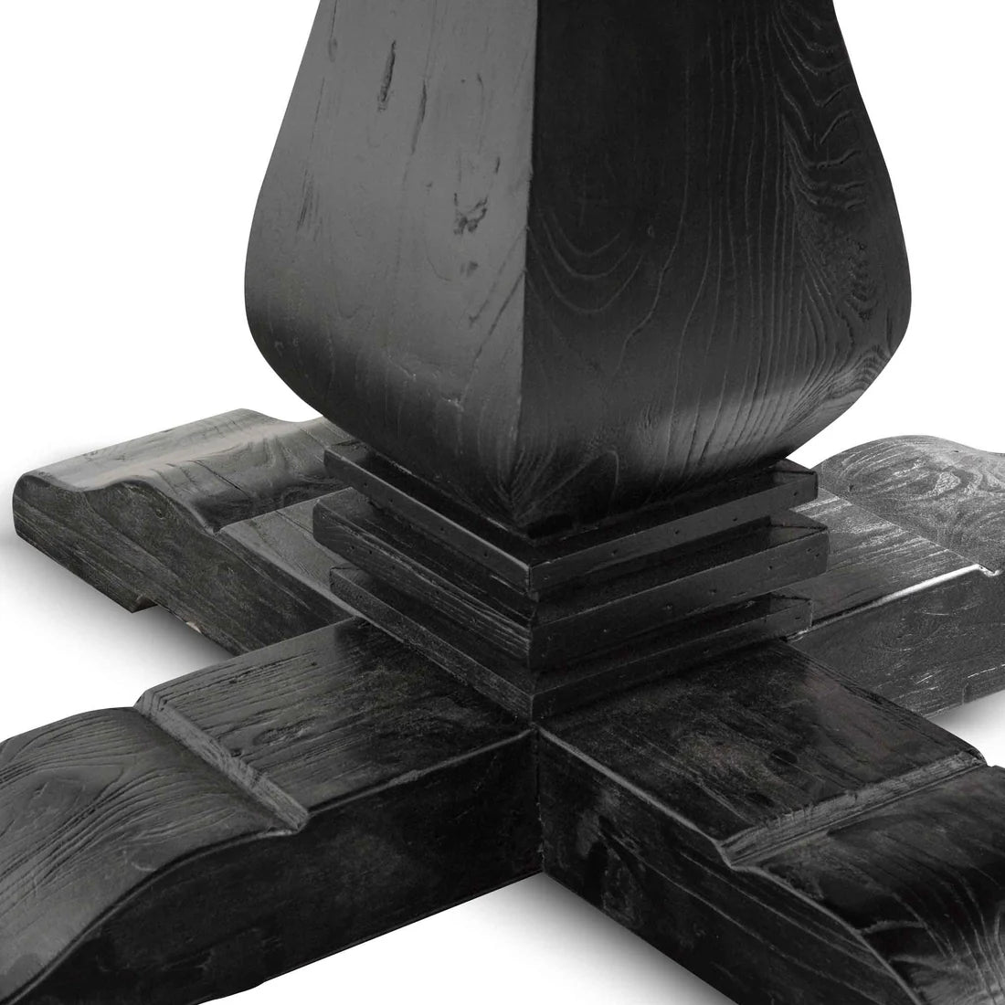 Torbay | 1.6m 4-6 Seater Natural Black Wooden Round Dining Table