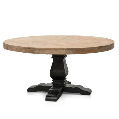 Torbay | 1.6m 4-6 Seater Natural Black Wooden Round Dining Table