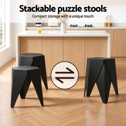 Trentham | Modern Polypropylene Black White Steel Swivel Outdoor Bar Stool Set | Black