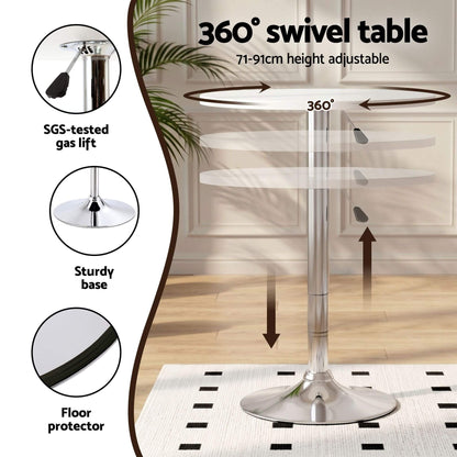 Trentham | Modern Polypropylene Black White Steel Swivel Outdoor Bar Stool Set | White