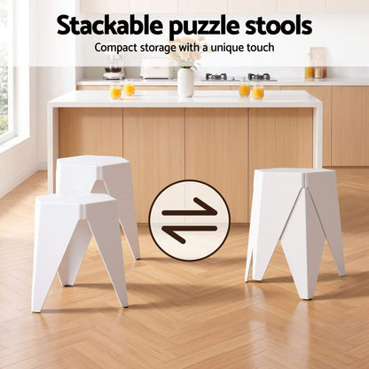 Trentham | Modern Polypropylene Black White Steel Swivel Outdoor Bar Stool Set | White