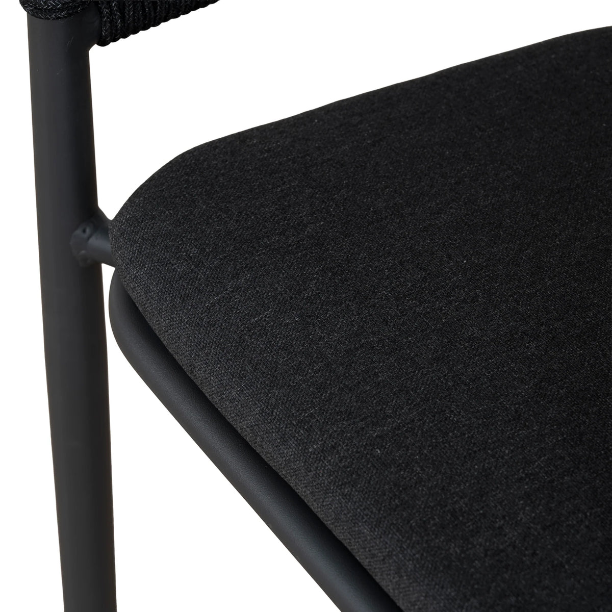 Trevean | Coastal Black Green White Rope Outdoor Dining Chairs With Arms | Set Of 2