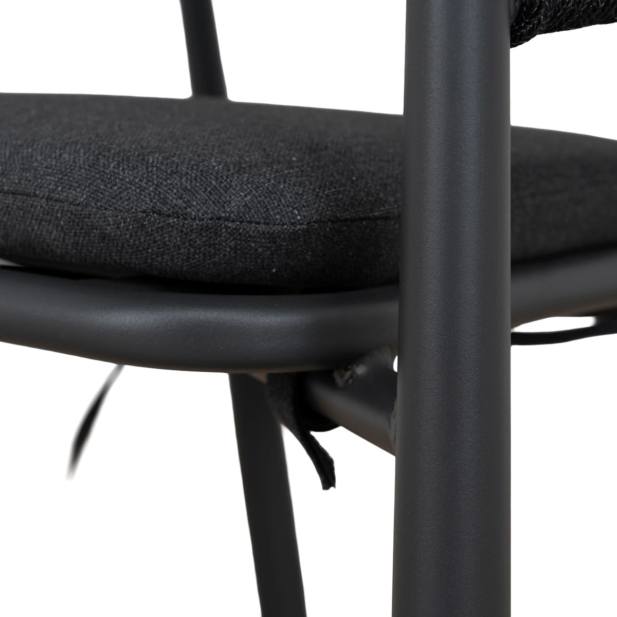 Trevean | Coastal Black Green White Rope Outdoor Dining Chairs With Arms | Set Of 2 | Charcoal