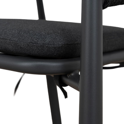 Trevean | Coastal Black Green White Rope Outdoor Dining Chairs With Arms | Set Of 2 | Charcoal