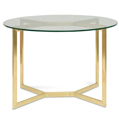 Trevean | Modern Metal 1.2m Round Glass Dining Table