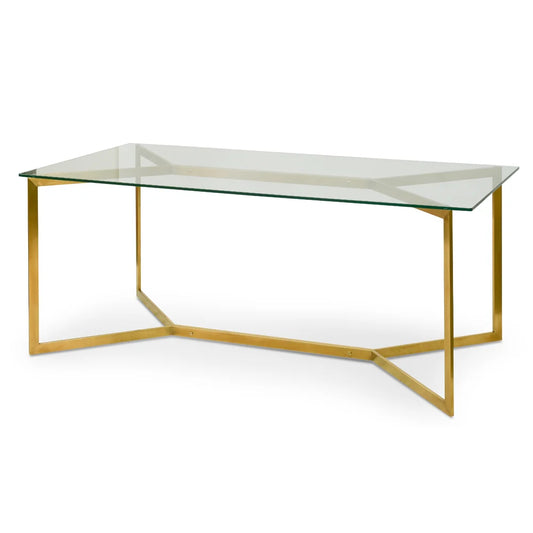 Trevean | Modern Metal 1.9m Rectangular Glass Dining Table