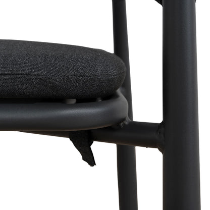Trevean | Coastal Black Green White Rope Outdoor Dining Chairs With Arms | Set Of 2 | Charcoal