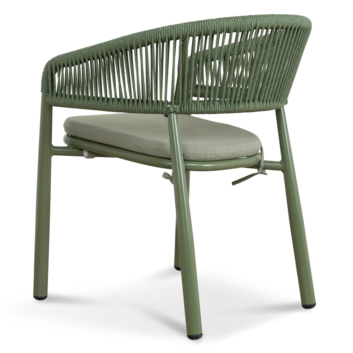 Trevean | Coastal Black Green White Rope Outdoor Dining Chairs With Arms | Set Of 2