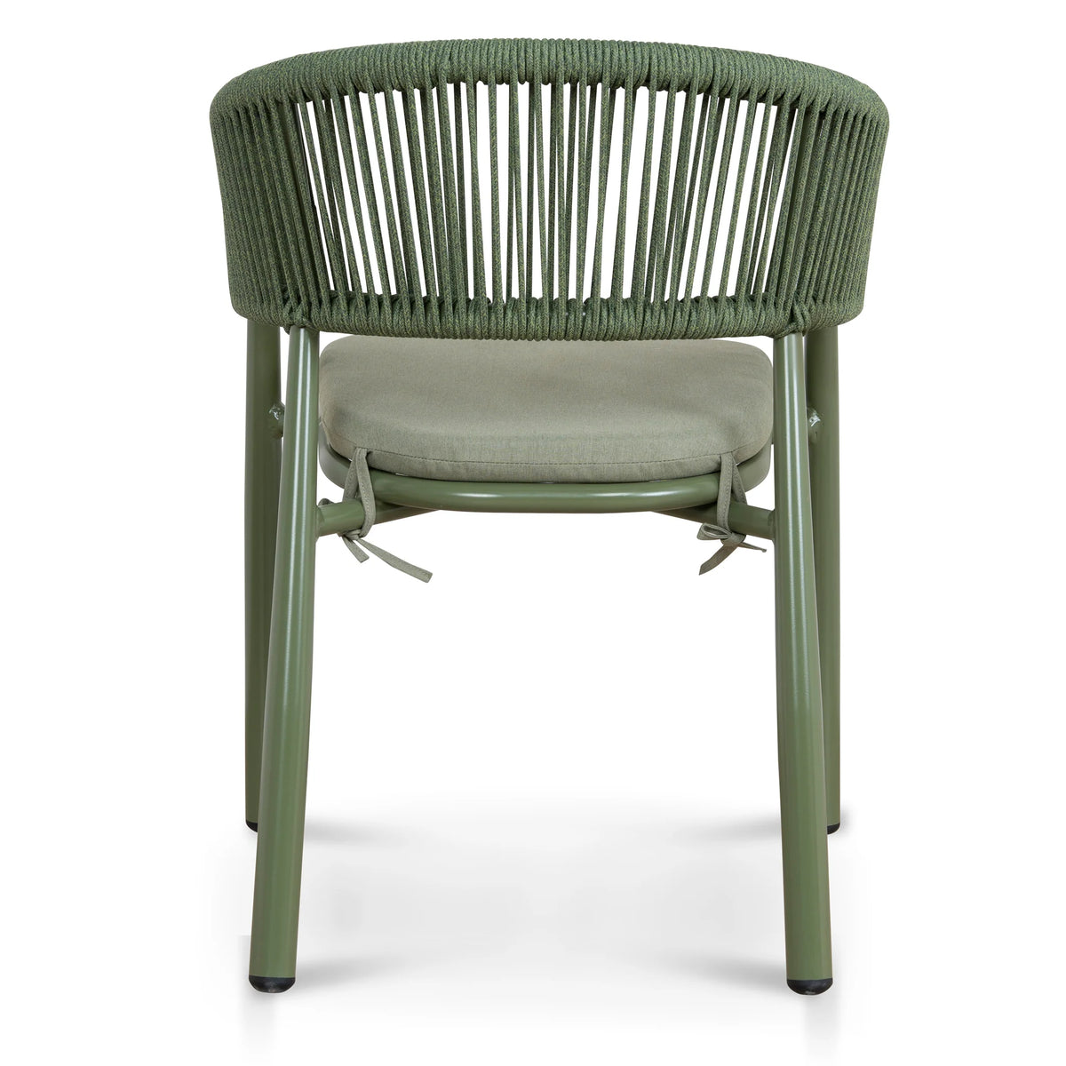 Trevean | Coastal Black Green White Rope Outdoor Dining Chairs With Arms | Set Of 2