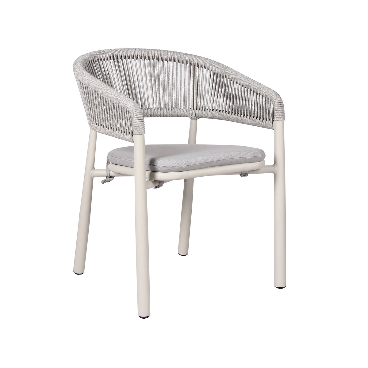 Trevean | Coastal Black Green White Rope Outdoor Dining Chairs With Arms | Set Of 2