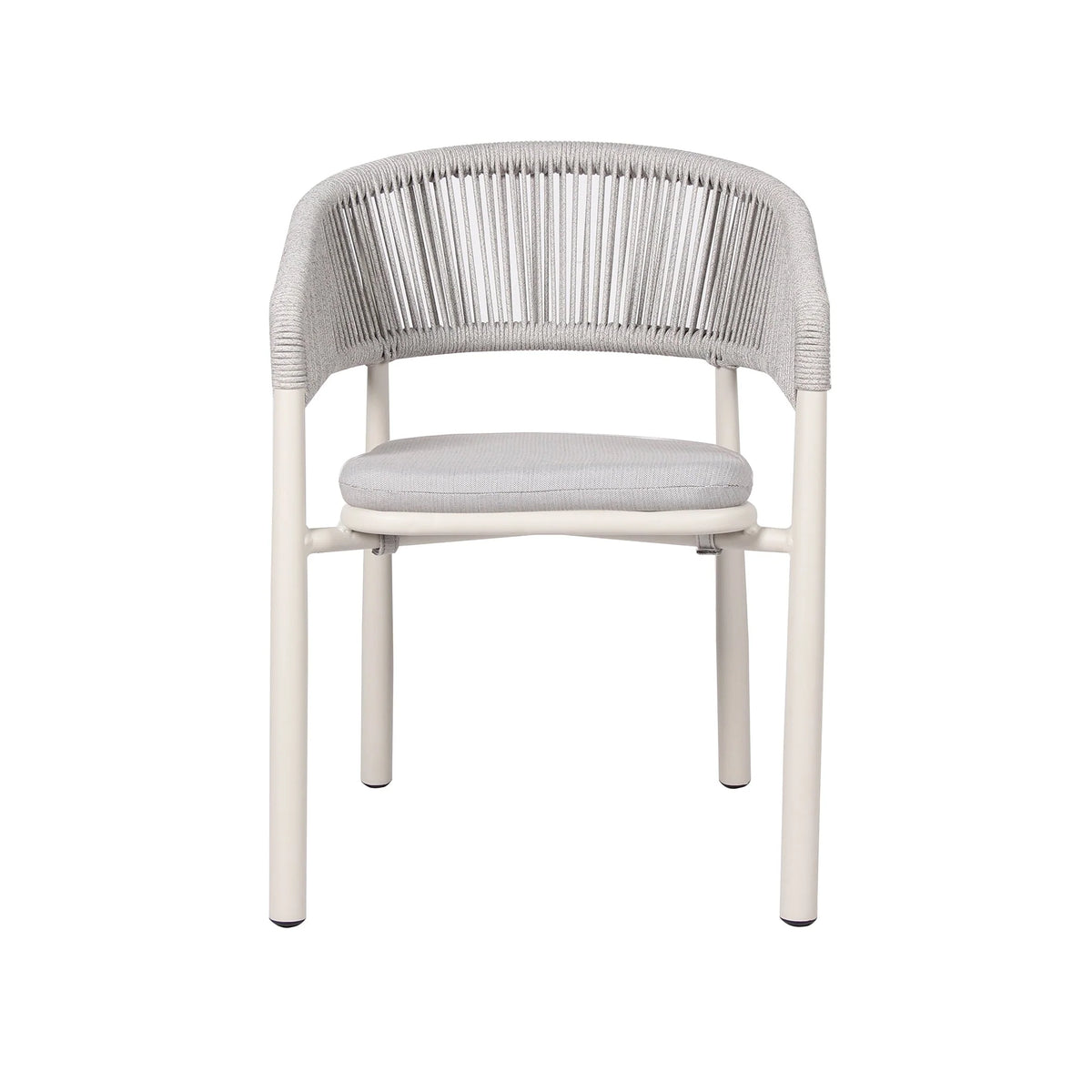 Trevean | Coastal Black Green White Rope Outdoor Dining Chairs With Arms | Set Of 2