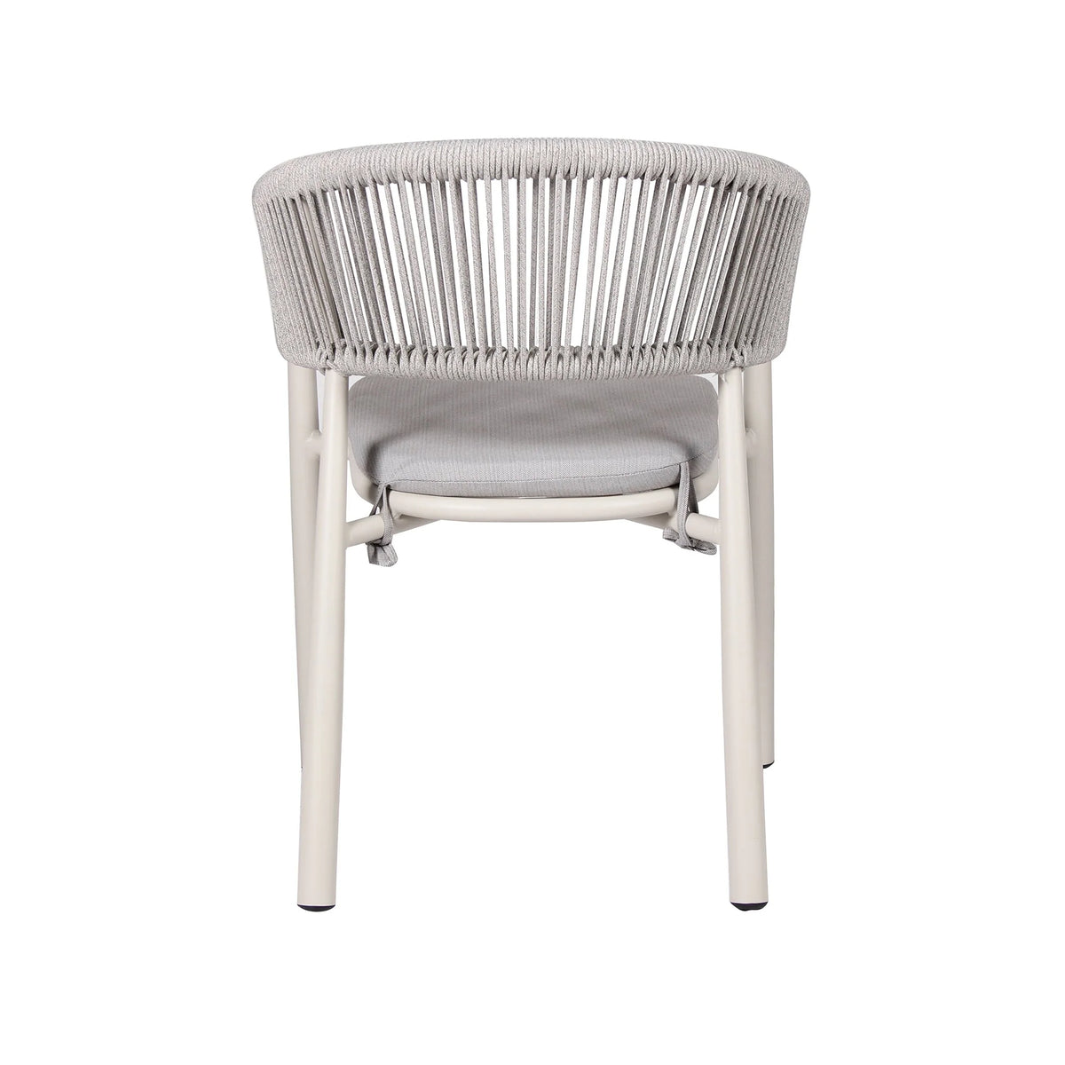 Trevean | Coastal Black Green White Rope Outdoor Dining Chairs With Arms | Set Of 2
