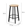 Vantage | Industrial Metal Wooden Bar Stools | Set Of 2