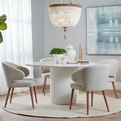 Vogue | Contemporary 1.2m White Wooden Round Dining Table | White