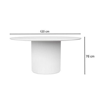 Vogue | Contemporary 1.2m White Wooden Round Dining Table | White