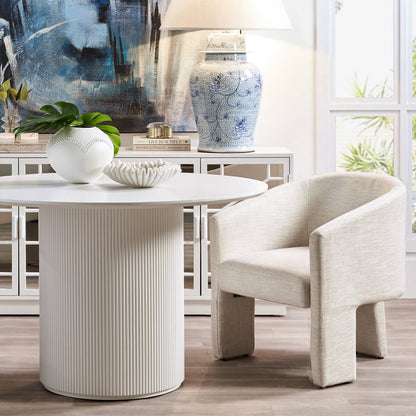 Vogue | Contemporary 1.2m White Wooden Round Dining Table | White