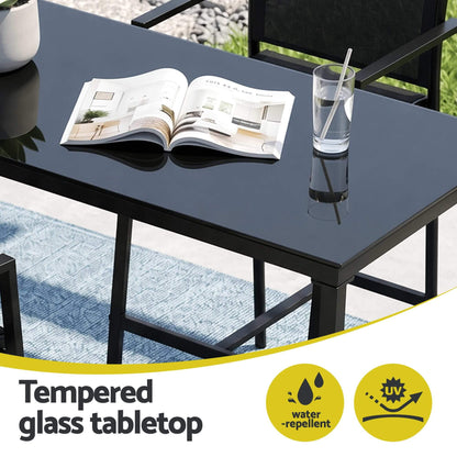 Westbridge | Black White Metal Indoor Outdoor Bar Stool Set | 6 Seater | Black