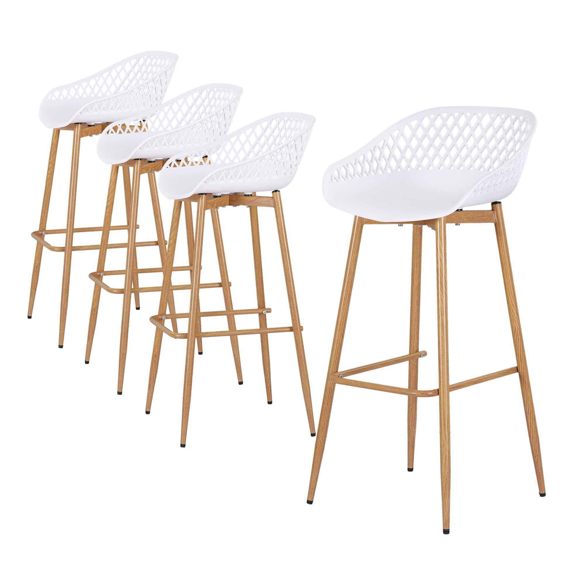 Whitsunday | Plastic Metal Black Outdoor Bar Stools | Set Of 4