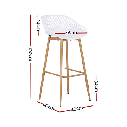 Whitsunday | Plastic Metal Outdoor Bar Stools | Set Of 4 | White