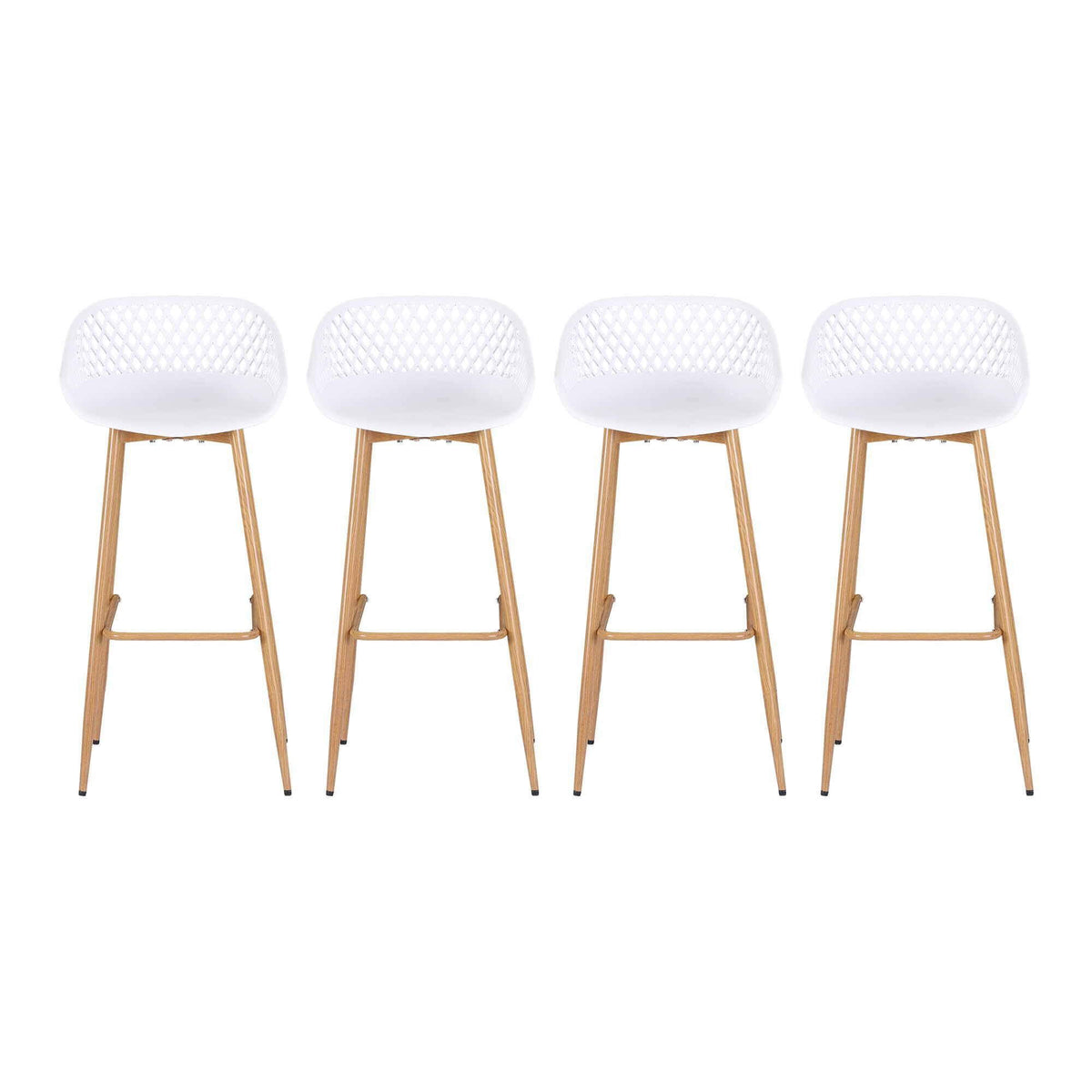 Whitsunday | Plastic Metal Outdoor Bar Stools | Set Of 4 | White