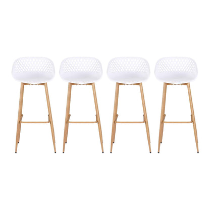 Whitsunday | Plastic Metal Outdoor Bar Stools | Set Of 4 | White