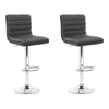 Yorke | Contemporary Swivel Grey PU Leather Bar Stools | Set Of 2