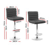Yorke | Contemporary Swivel Grey PU Leather Bar Stools | Set Of 2